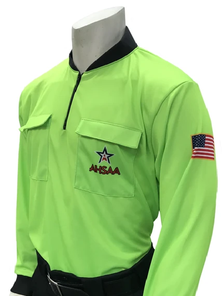 AHSAA Star Logo Long Sleeve Soccer Shirt Fluorescent Green