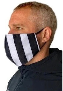 Smitty Striped Face Mask - Black and White Striped