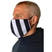Smitty Striped Face Mask - Black and White Striped