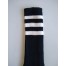 Red Lion Striker 3 Stripe Soccer Sock (Black Sock with White Stripes)